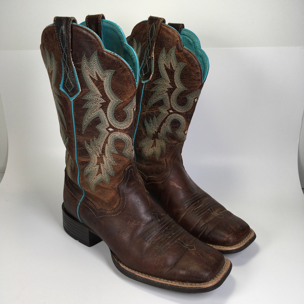 Ariat Tombstone Sassy Square Toe Cowgirl Boot Embroidered Size 6